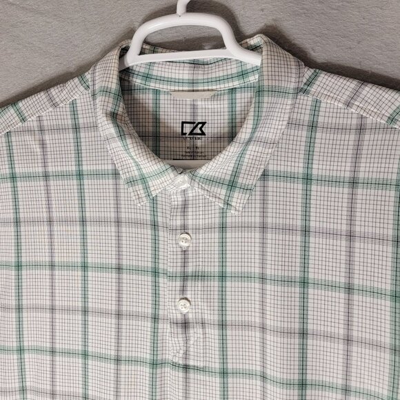Cutter and Buck CB Drytec Mens Tech Polo Shirt Sz XL 50 UPF Performance White - Picture 3 of 10